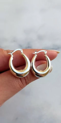 Argollas de plata infladas 2,5cm modelo 3 - comprar online