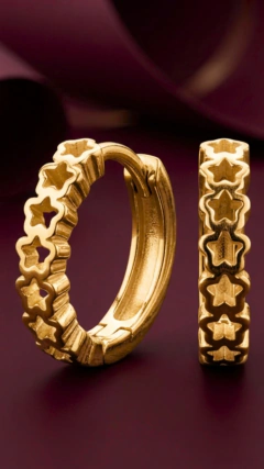 Aros Huggies Laminados en Oro 18K - 13mm - modelo 05