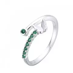 Anillo Plata925 importada - Mariposa Regulable cubics Verdes - comprar online