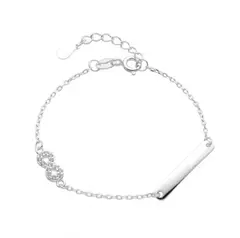 Pulsera Plata925 identidad con infinito cubic 13 + 2cm - comprar online