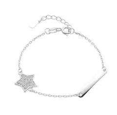 Pulsera Plata925 identidad con estrella cubic 13 + 2cm - comprar online