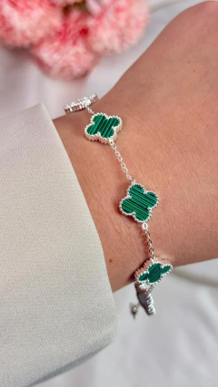 Pulsera AB Tréboles Verde Esmeralda - comprar online