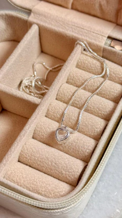 Cadena veneciana 40+5cm con Corazón Blanco - Plata Laminada en internet