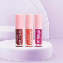 Lip Kit x 3: labial, gloss y lip oil, Boca Linda de Febella