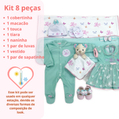 Saída de maternidade verde menta e rosa. - comprar online