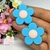 Aplique Flor Media Azul Emborrachado C/ 2 Unidade