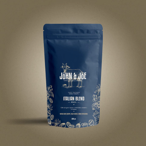 Paquete de café de especialidad tostado Italian Blend de 250 gramos de la marca john and joe