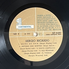 SERGIO RICARDO - 1973 - BANANEIRA DISCOS - DISCO DE VINIL E CDS- FRETE GRÁTIS PARA TODO O BRASIL 
