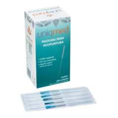 Agulhas Para Acupuntura Uniqmed 100un Blister Individual com Tubo Guia