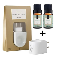 Difusor de Ambiente Elétrico em Porcelana Original Via Aroma + 2 Essências - Acupuntura Fisio Shop