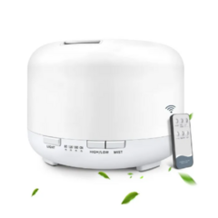 Umidificador Difusor Aromatizador 500ml com Luz LED De 7 Cores Com Controle Remoto
