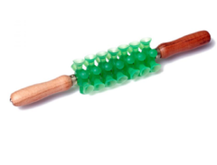 ROLO DE MASSAGEM TURBINADA GRANDE COM CABO DE MADEIRA TURBOTEK - Acupuntura Fisio Shop