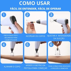 Ventosa com Pistola de Sucção Elétrica BK 4 copos - Acupuntura Fisio Shop