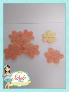 Aplique Flor Acolchoado Plush Laranja- Unidade