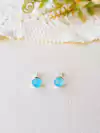 BRINCO PRATA 925 COM PEDRA NATURAL AGATHA AZUL