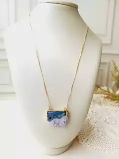 COLAR RETANGULAR DRUSA DE AMETISTA - Cordão de Luz Joias Finas