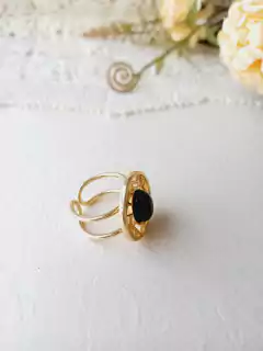 ANEL REDONDO AJUSTAVEL PEDRA NATURAL ONIX na internet