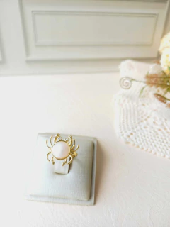 ANEL AJUSTÁVEL CARANGUEJO CRAVEJADO DE ZIRCÕNIAS ESMALTAÇÃO - Cordão de Luz Joias Finas