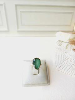 ANEL AJUSTÁVEL GOTA EM CRISTAL FACETADO