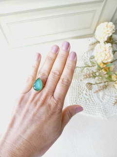 ANEL AJUSTÁVEL GOTA EM CRISTAL FACETADO - comprar online