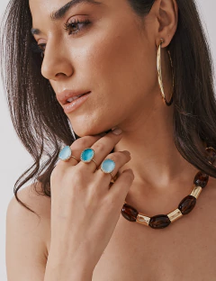 ANEL AJUSTÁVEL OVAL EM CRISTAL na internet