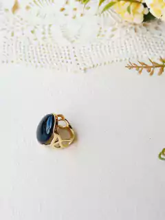 ANEL OVAL COM PEDRA NATURAL ONIX na internet