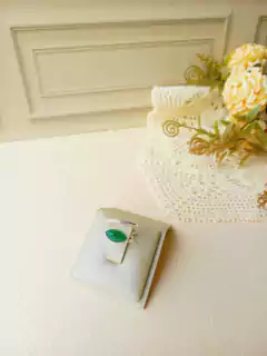 ANEL NAVETE EM PRATA 925 COM PEDRA NATURAL AGATA VERDE - Cordão de Luz Joias Finas