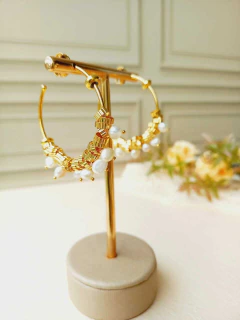 BRINCO ARGOLAS COM PÉROLAS DE ÁGUA DOCE - Cordão de Luz Joias Finas