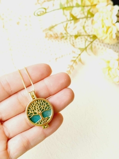 COLAR RELICÁRIO CÁPSULA ÁRVORE DA VIDA COM 7 PEDRAS NATURAIS na internet