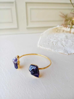 BRACELETE AJUSTÁVEL PEDRA NATURAL DRUSA AMETISTA - comprar online