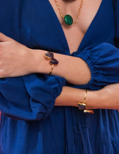 BRACELETE AJUSTÁVEL PEDRA NATURAL DRUSA AMETISTA na internet