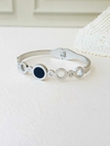 BRACELETE EM AÇO INOX COM A PEDRA NATURAL ONIX - comprar online
