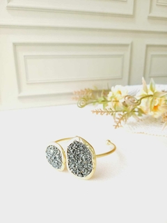 BRACELETE AJUSTÁVEL ORGANICO PEDRA NATURAL PIRITA - comprar online