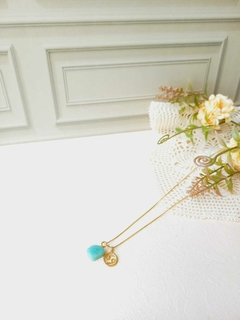 COLAR SIGNO DE CANCER COM PEDRA NATURAL QUARTZO VERDE