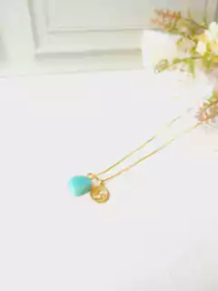 COLAR SIGNO DE CANCER COM PEDRA NATURAL QUARTZO VERDE - Cordão de Luz Joias Finas