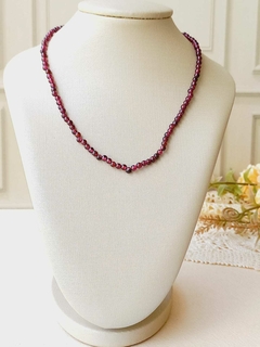CHOKER ESFERAS POLIDAS COM PEDRA NATURAL GRANADA - loja online
