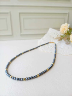 COLAR CHOKER ESFERAS DE HEMATITA