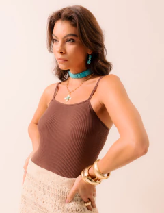 COLAR CHOKER PEDRA NATURAL HOWLITA TURQUESA - comprar online