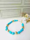 COLAR CHOKER PEDRA NATURAL HOWLITA TURQUESA AZUL