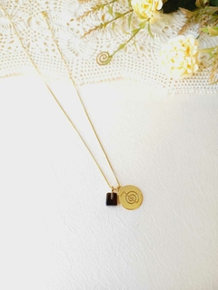 COLAR DUPLO CHOKUREI COM PEDRA NATURAL - Cordão de Luz Joias Finas