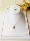 CONJUNTO MEIA LUA COM PEDRA NATURAL AGATHA VERDE