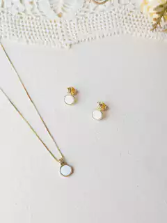 CONJUNTO REDONDO CONCHA NATURAL MADREPEROLA - loja online
