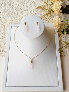 CONJUNTO PRISMA GEOMETRICO QUARTZO ROSA
