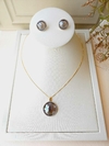 CONJUNTO REDONDO CRAVEJADO OBSIDIANA FUME