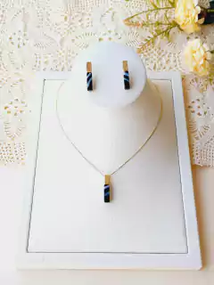 CONJUNTO CHAPA PEDRA NATURAL AGATHA NEGRA