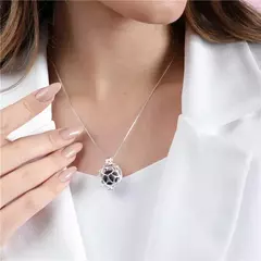 COLAR MÉDIO CHAMADOR DE ANJOS E DIFUSOR AROMATICO 7 PEDRAS NATURAIS PRATA 925 - Cordão de Luz Joias Finas