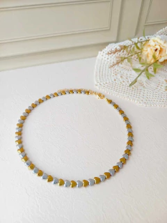 COLAR CHOKER CORAÇÃO DE HEMATITA METALIZADA - comprar online