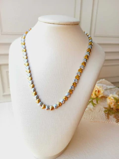 COLAR CHOKER CORAÇÃO DE HEMATITA METALIZADA - Cordão de Luz Joias Finas