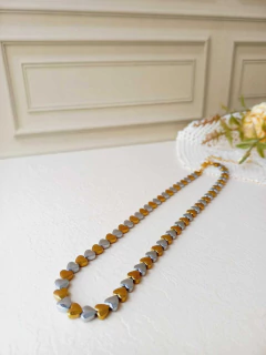 Imagem do COLAR CHOKER CORAÇÃO DE HEMATITA METALIZADA