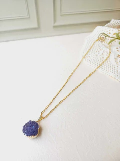 COLAR DRUSA PEDRA NATURAL AMETISTA - comprar online